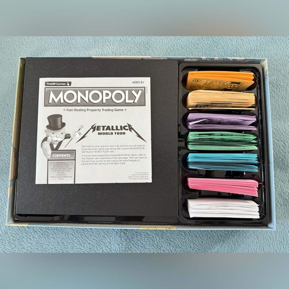 Metallica Monopoly Metallica World Tour (2020) Preowned All Pieces Included - Picture 2 of 7